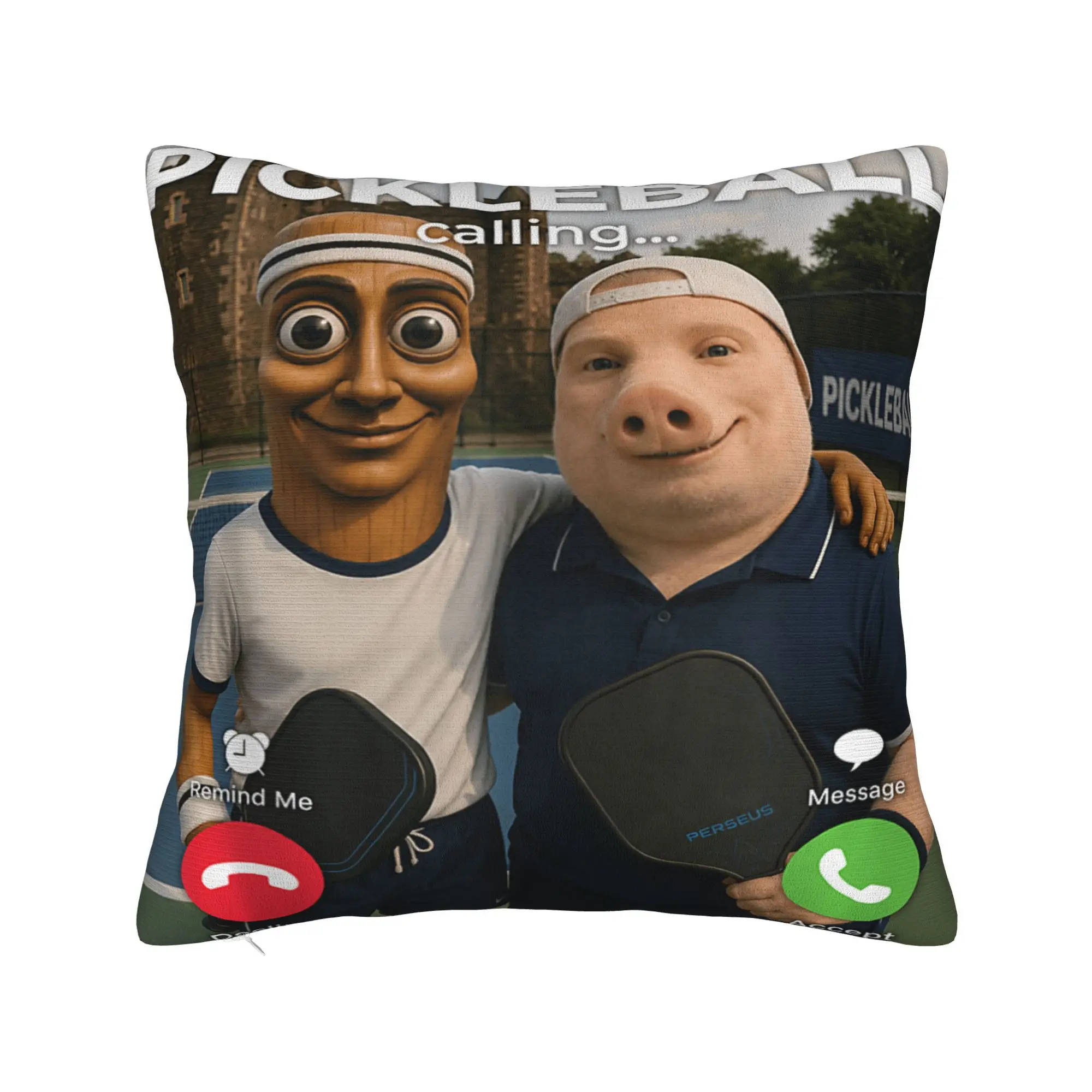 Tung Sahur John Pork Pickleball Calling The Court Waiting Pillowcases Morden Pillow Case For Couch Sofa Bedroom Pillow Cover