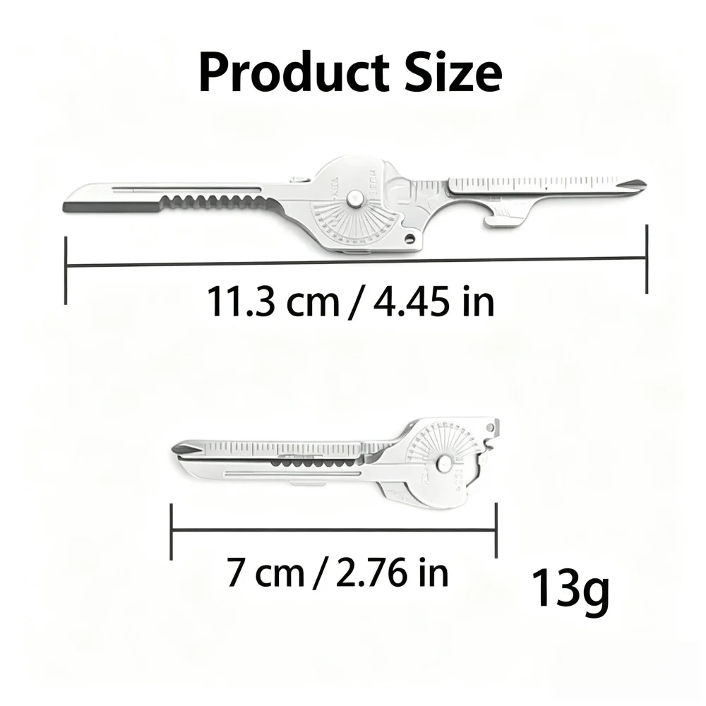 6/8 In 1 Key Shape Multitool Stainless Steel EDC Keychain Screwdriver Bottle Opener Ruler Saw Portable Outdoor Camping Pocket Mu
