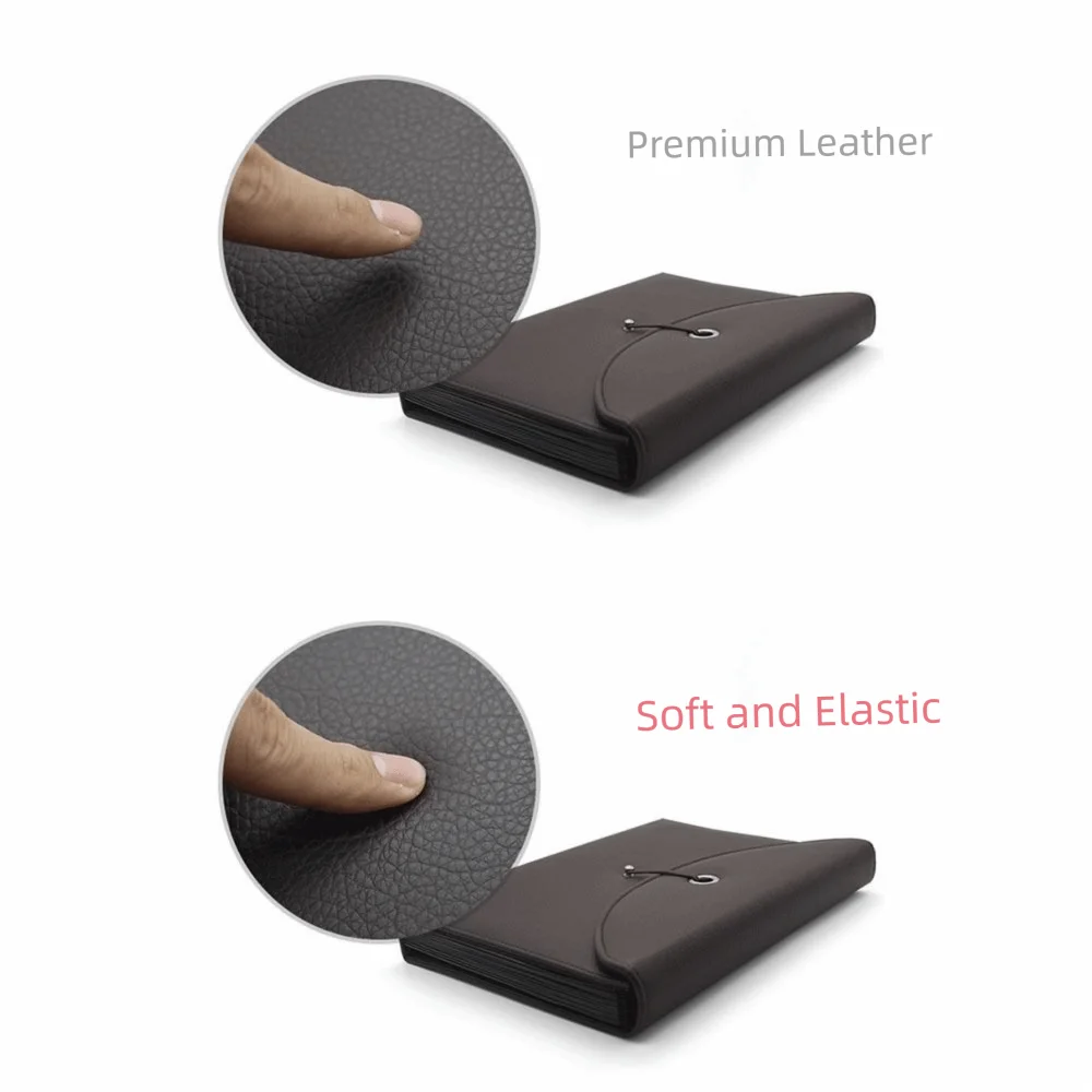 Waterproof PU Leather Document Bag with Labels 13 Pockets Accordion File Organizer Multifunctional Elastic Sealing Design