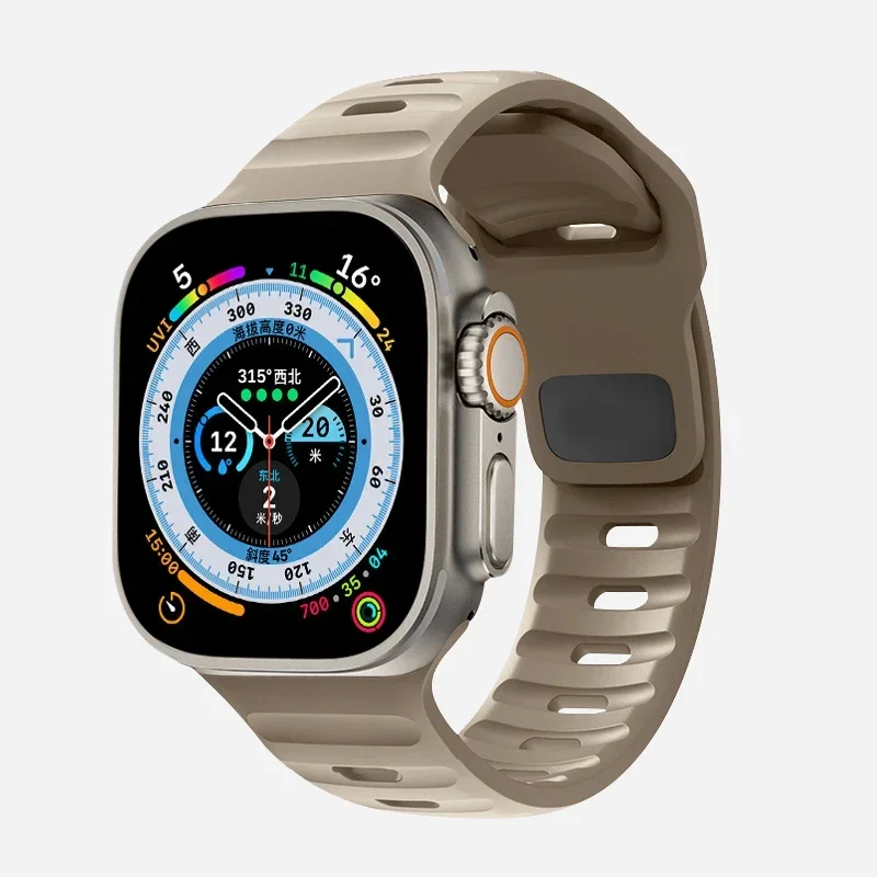 Silikonarmband für Apple Watch Band Ultra 2 49mm 44mm 45mm 42mm 41mm 42mm 38mm Sportarmband iWatch Series 9/8/7/6/3 Armband – Detail 6