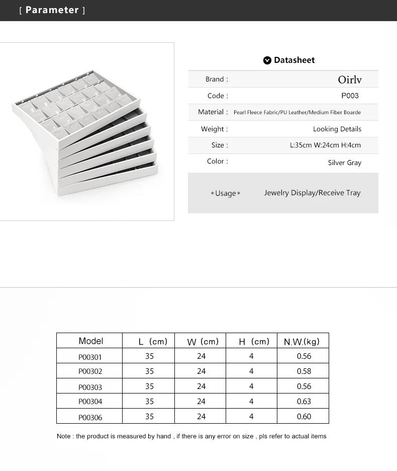 Oirlv Graues Leder-Schmuckdisplay-Tablett, Stapelbar, Organizer für Ohrringe, Halsketten, Armbänder und Anhänger, Aufbewahrungstablett für Ladenvitrinen – Detail 6