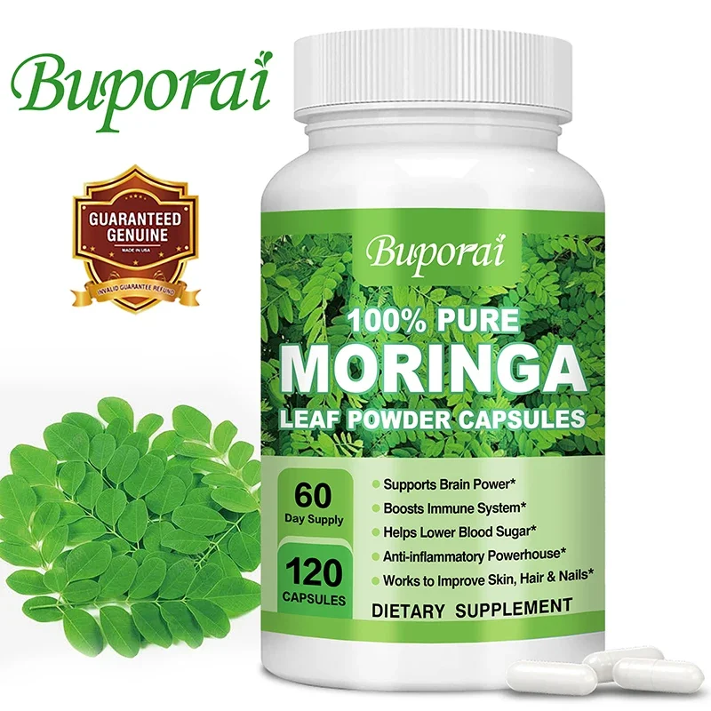 Moringa Capsules 1200mg - Supports Immune System, Metabolism, Energy & Brain Health