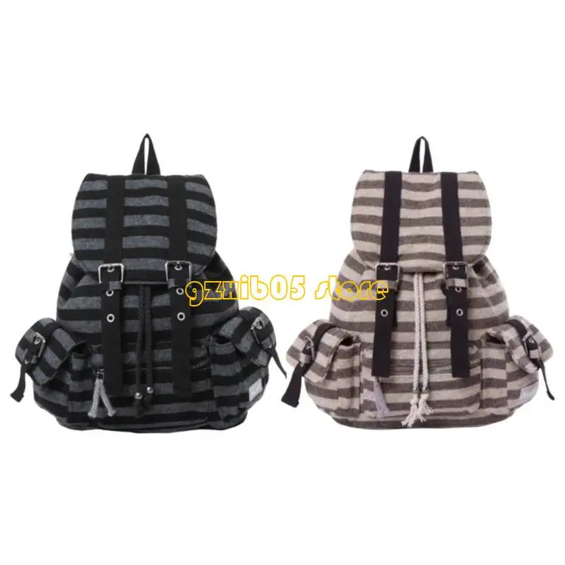 

C9GE Travel Backpack Retro Stripes Backpack Large Capacity Casual Daypacks School Bag