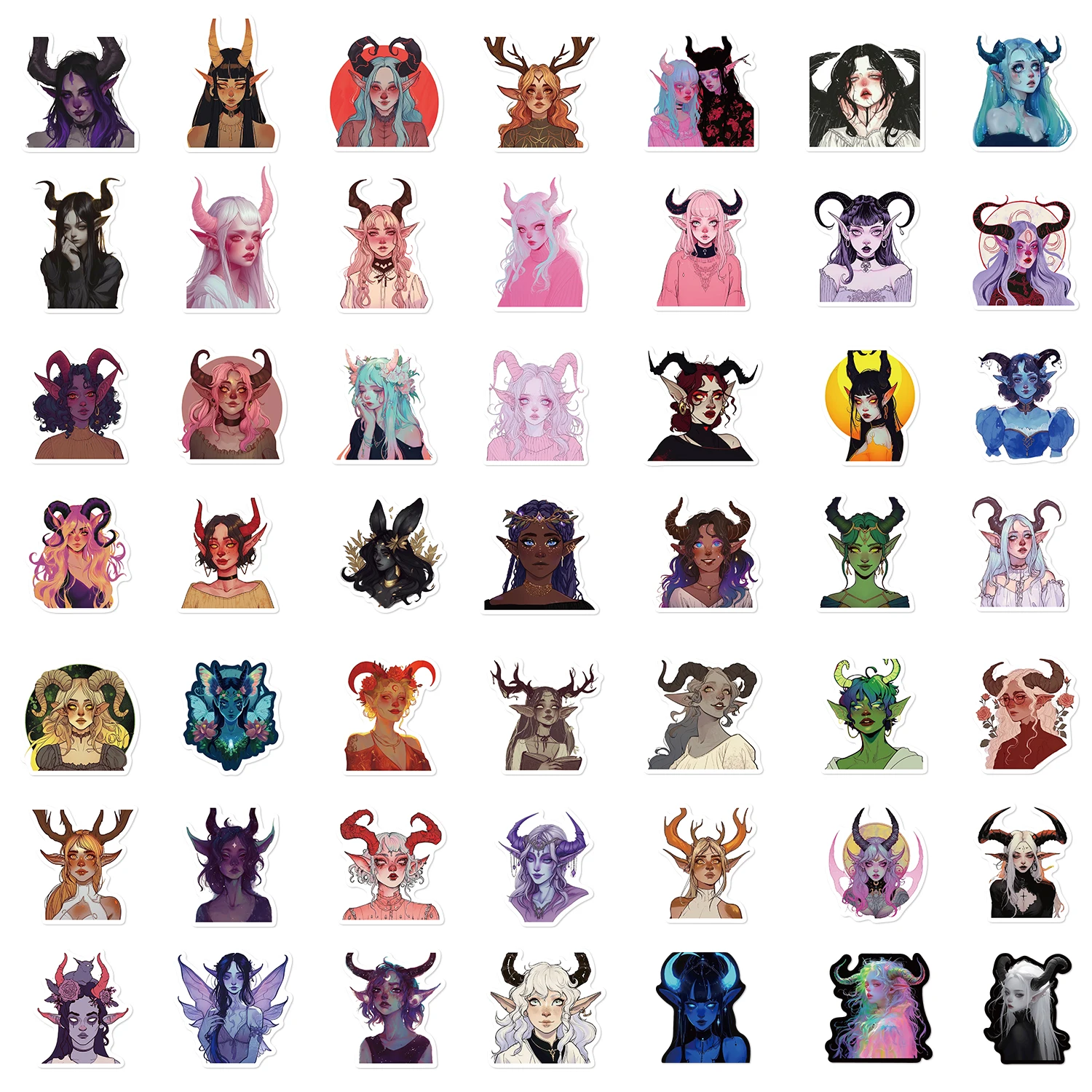 Pegatinas creativas de bruja fresca, calcomanía de dibujos animados, juguete DIY, monopatín, motocicleta, ordenador portátil, teléfono, bicicleta, coche, impermeable, 50 piezas