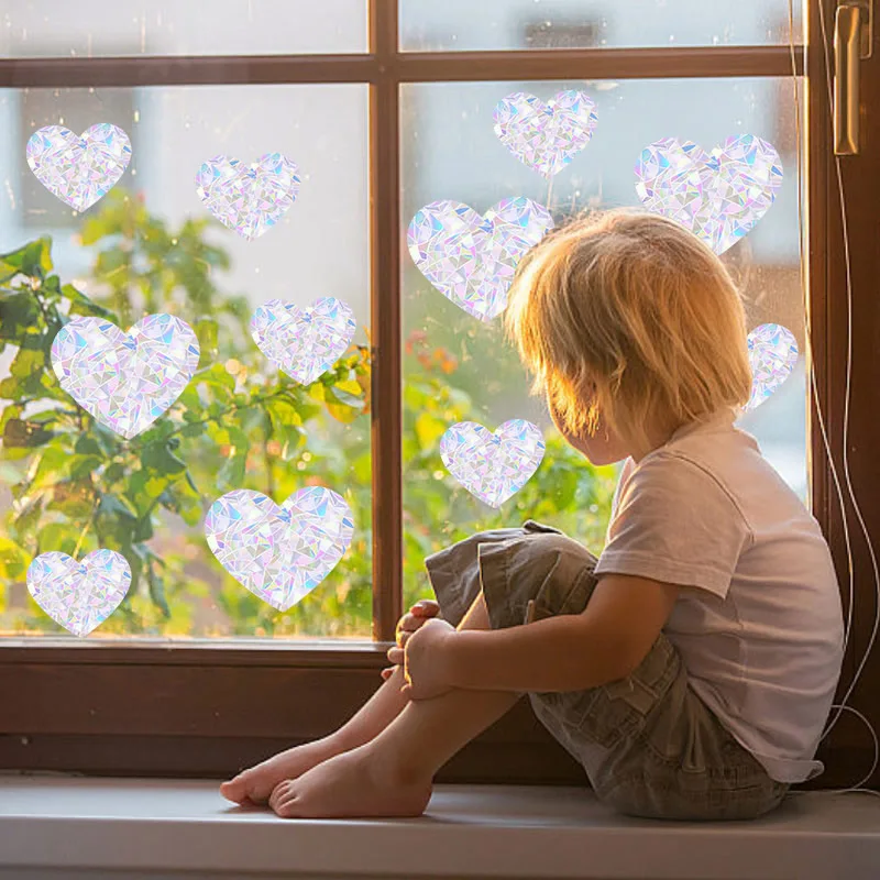 

Christmas Sun Catcher Electrostatic Window Glass Stickers Snowflake Elk Santa Rainbow Prism PVC Xmas New Year Home Decoration