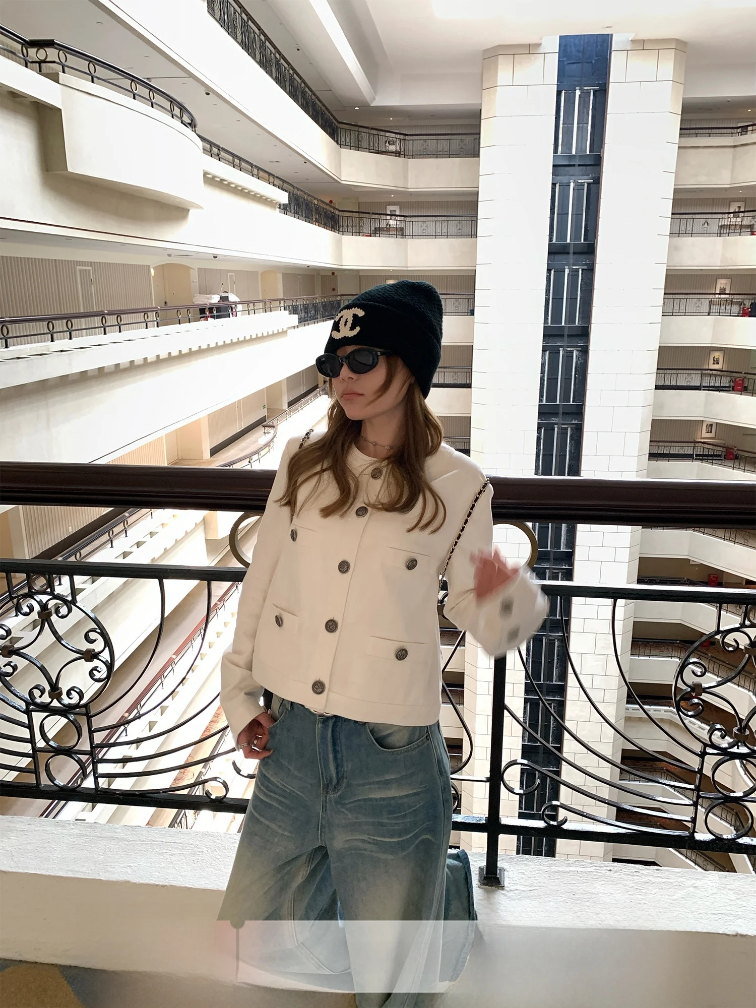 

ort Quilted Jaet Parisian Evening Korean Sle Early Spring Open Cardigan Top Women's Faion Warm Straight Cut Button De...