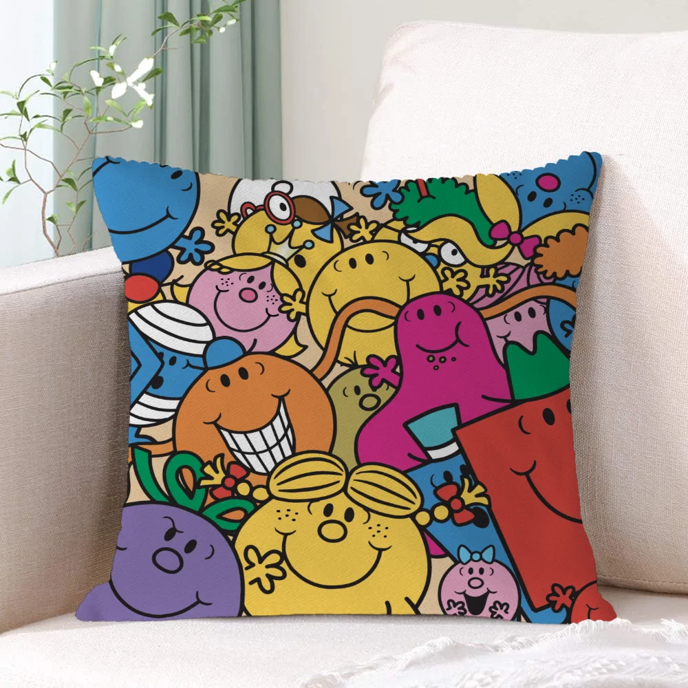 Personalized Gifts Mr. Men and Little Miss Pillow Covers Decorative Cushion Luxury Living Room Decoration 45x45 Cushions Cover