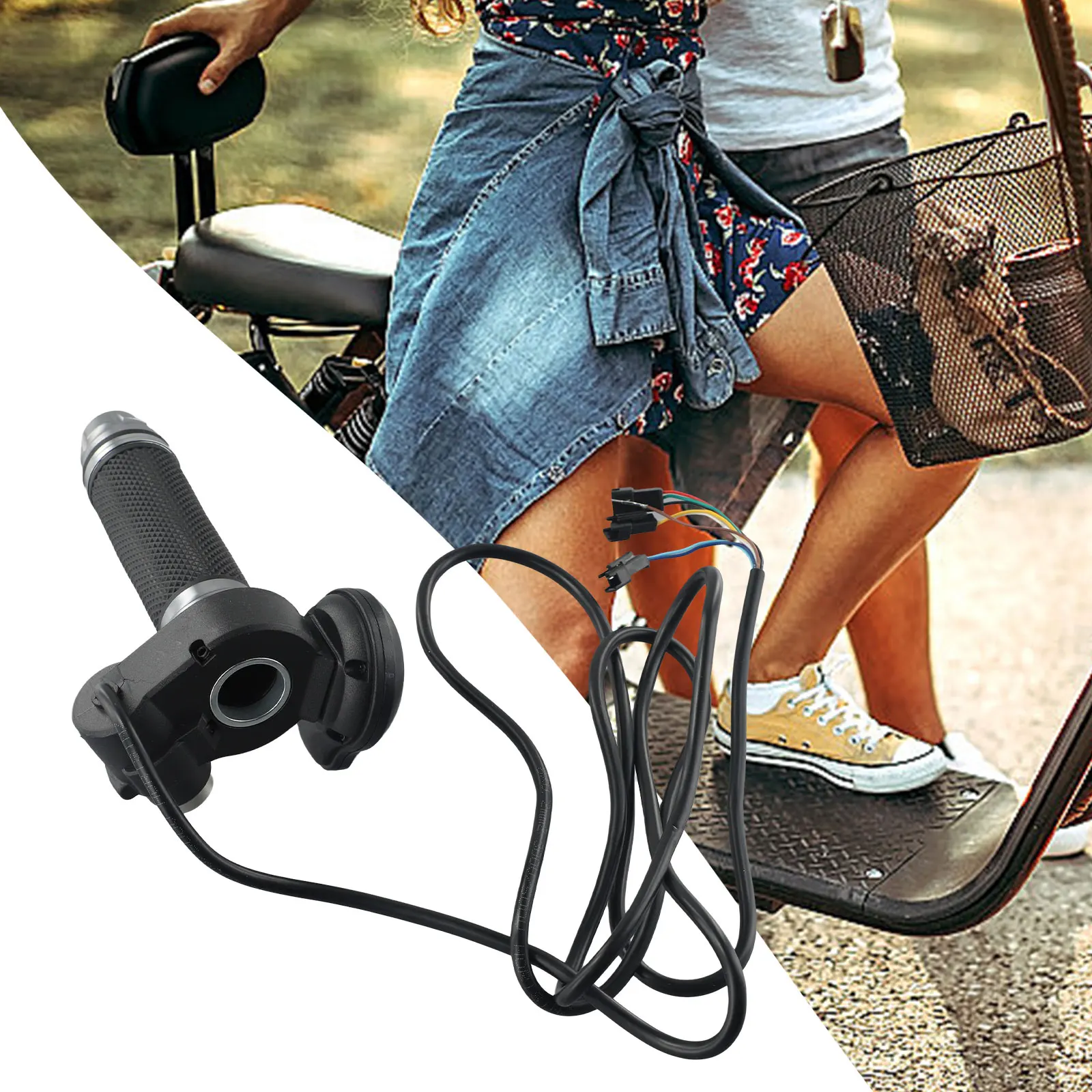 

1 пара велосипедного руля со светодиодным дисплеем, АБС-каучук, металл, дроссельная заслонка для электронного велосипеда, 24-72 В, детали руля для электрического скутера