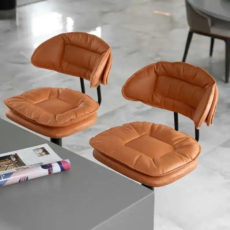 럭셔리 발 바 의자 레트로 거실 북유럽 가죽 회전 카운터 바 의자 주방 섬 노란색 Taburete 알토 가구