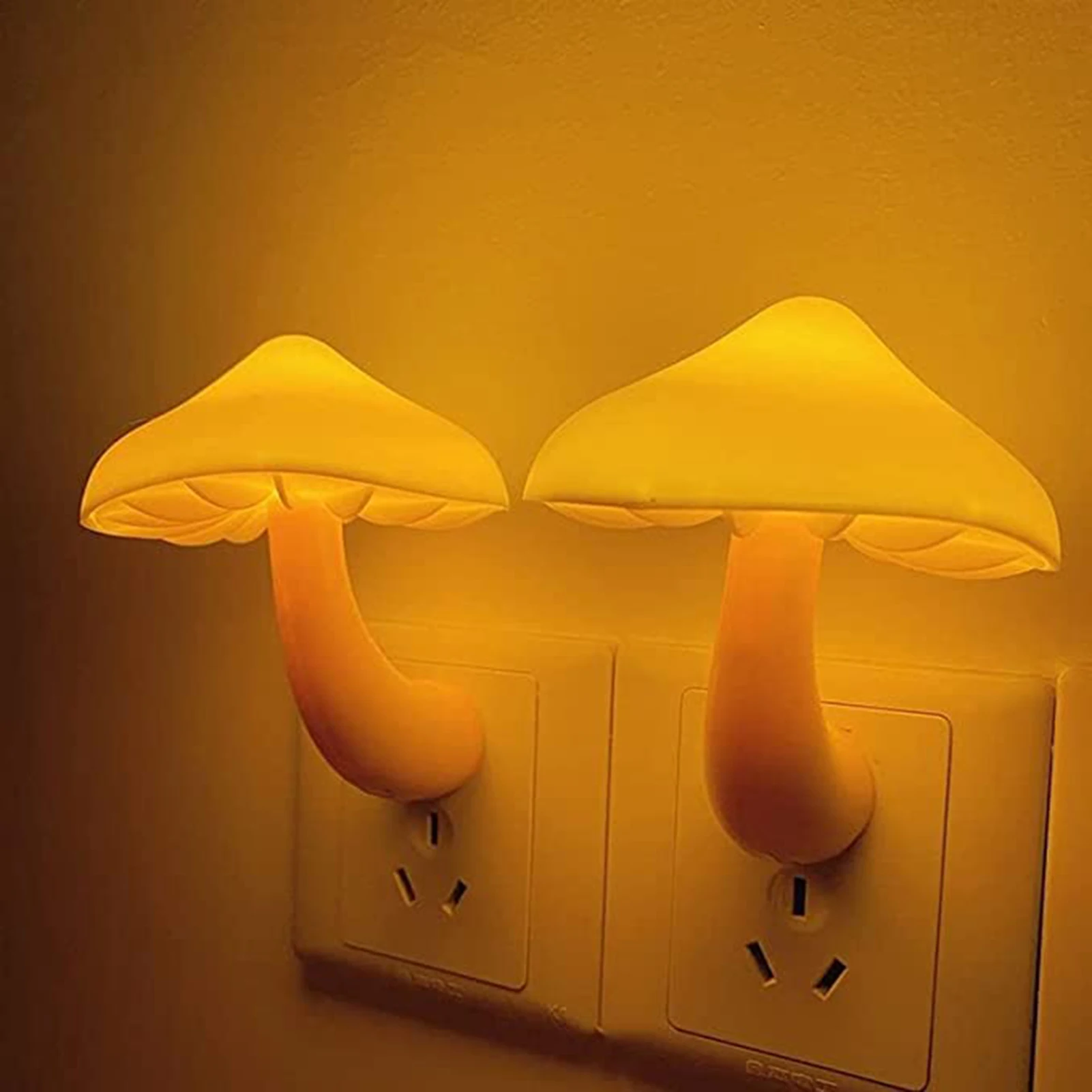 LED Bedside Night Light Mushroom Shape Light-Triggered Mood Lights Long Standby Home Decorations for Hallway Bedroom Kids Room
