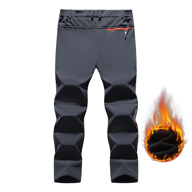 Pantalones de senderismo gruesos y cálidos de lana para hombre, pantalones impermeables a prueba de viento para exteriores, pantalones de lluvia de concha suave, pantalones de esquí para senderismo y acampada