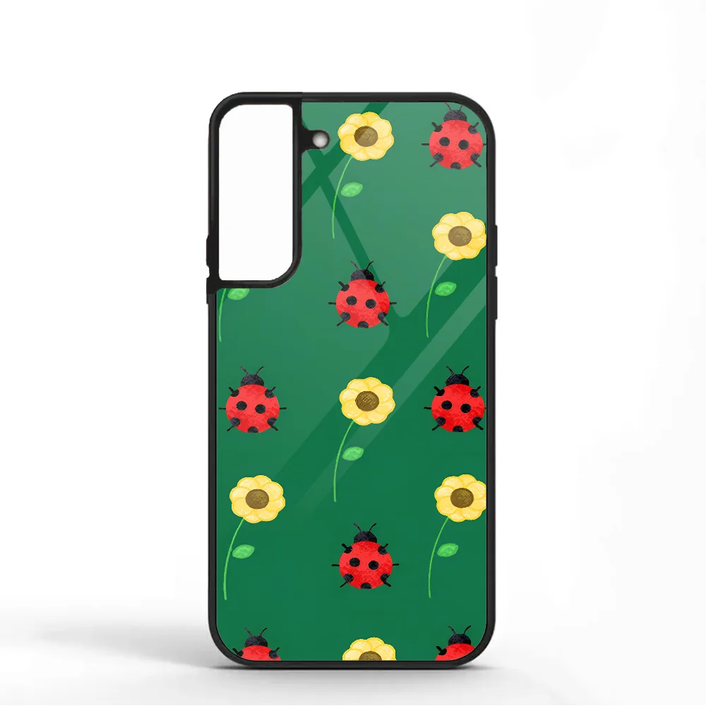 Ladybug Sunflower Phone Case For Samsung S10 S20 S21 S22 S24 S30 Plus ULTRA Mirror Acrylic Cover