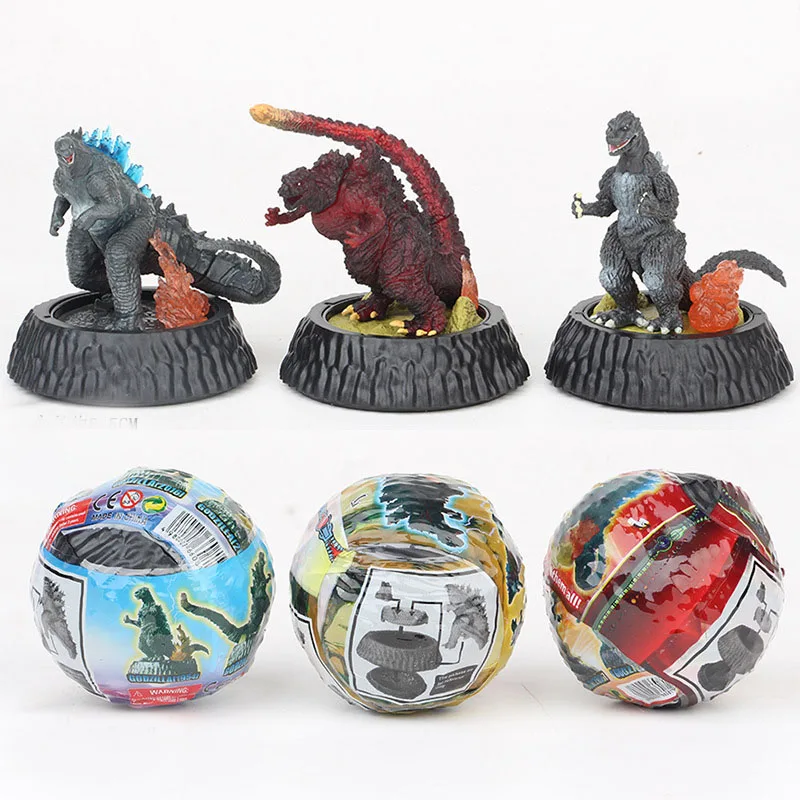 3pcs/set Gojira Egg Box Godzilla 18cm PVC Action Figure Model Toys