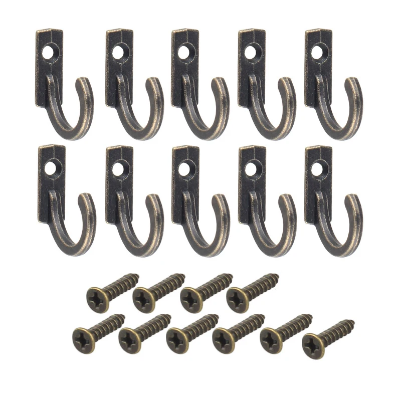 

10 sets of Jingmao-600 archaize alloy extra small hook, single row hook, single hole hook, mini hook wall hook