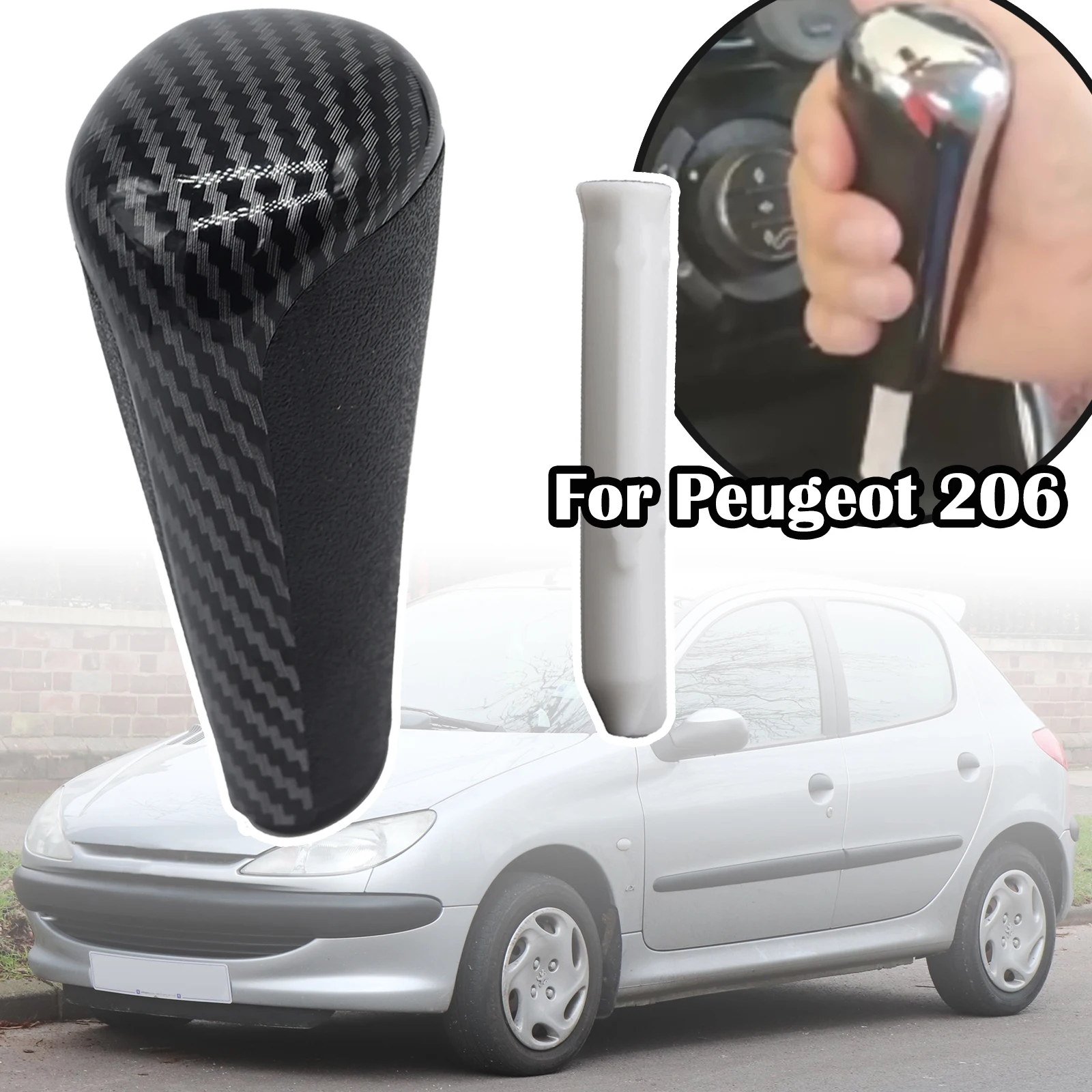 

Gear Shift Knob Stick Shifter Lever Pen Automatic Car Replacement For Peugeot 206 207 208 301 307 308 407 408 607 3008 5008 RCZ