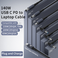 65/140W USB-C PD to DC Universal Laptop Charger Cable for ASUS Dell HP 7.4 * 5.0 4.5 * 3.0 DC Power Adapter Converter 1.8M Cable