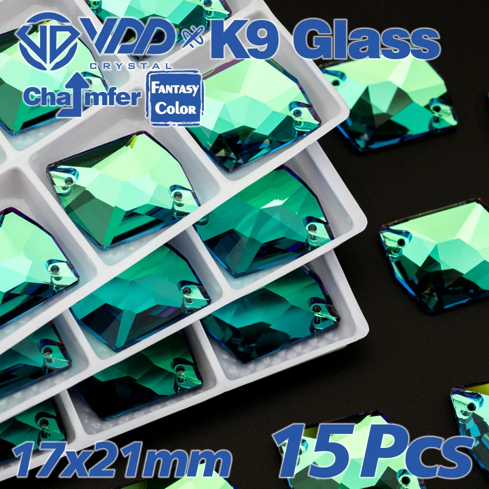VDD S277 Luxuriöse grüne Top-Qualität AAAAA K9 Glas-Strasssteine zum Aufnähen, Kristalle, flache Rückseite, Strasssteine für Kleidungsdekorationen – Detail 7