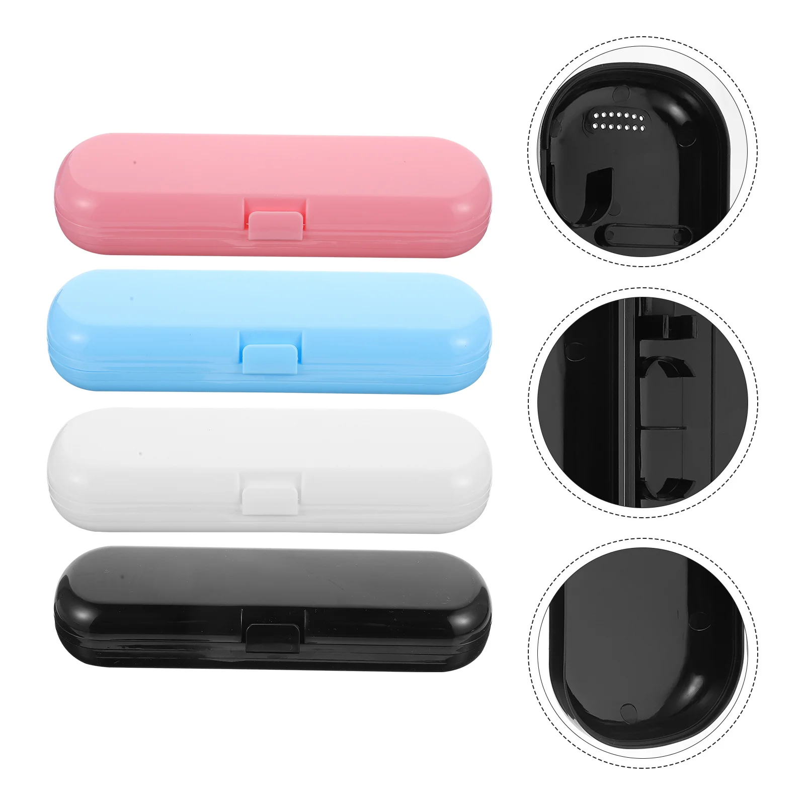 

4Pcs Electric Toothbrush Storage Case Portable Waterproof Toothbrush Box Travel Organizer Plastic Holder for Outdoor Home