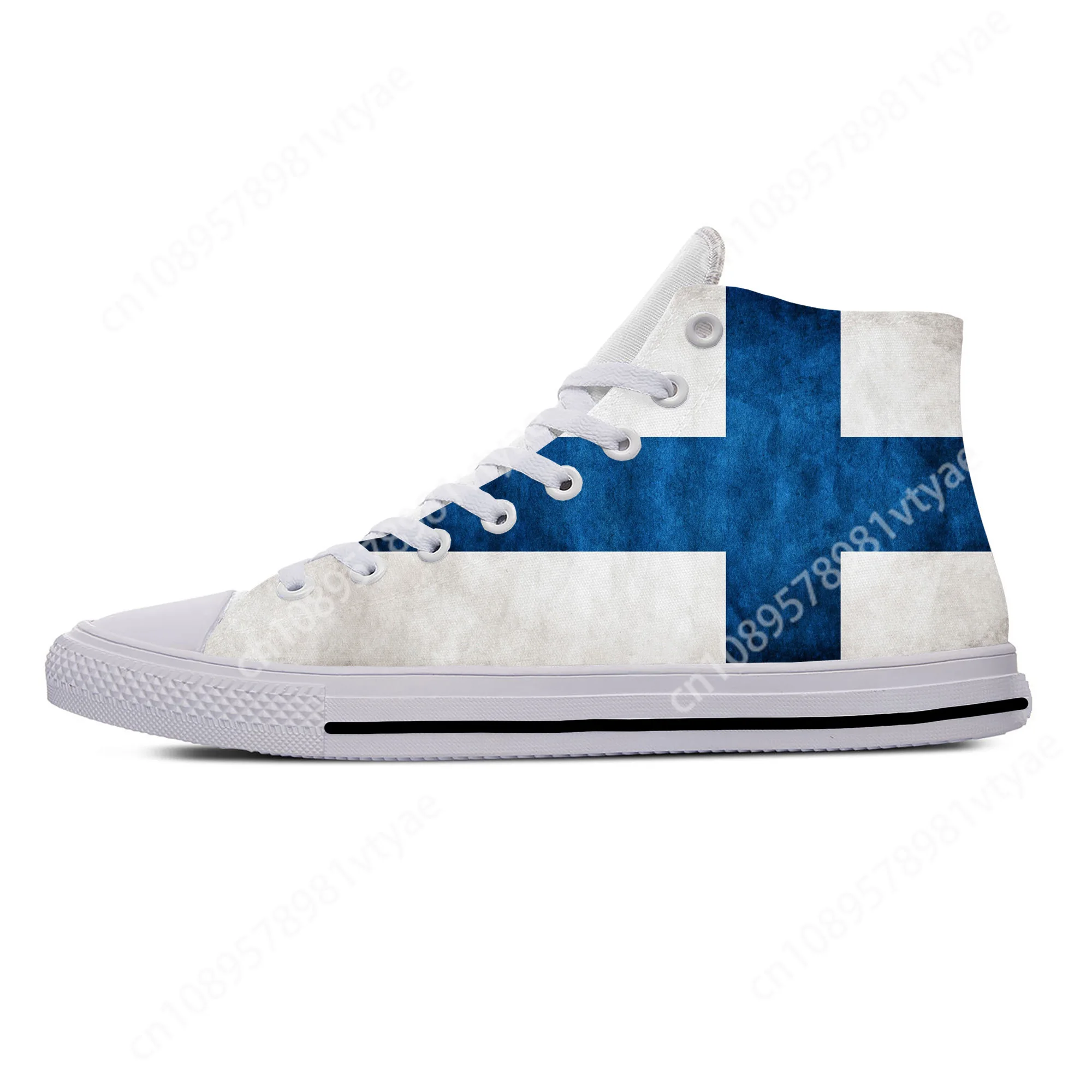 Hot Finland Finnish Flag Republic Patriotic Fashion Casual Shoes High Top Breathable Men Women Sneakers Lightweight Board Shoes