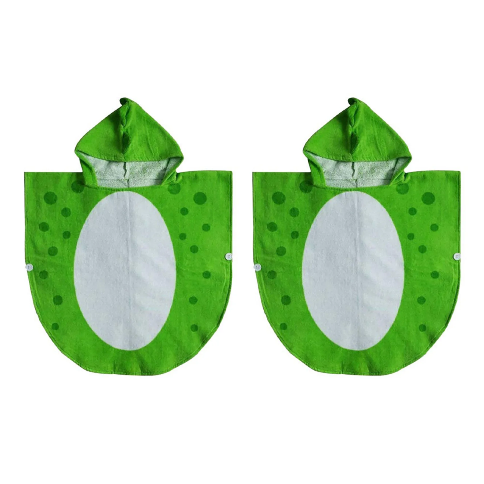 

Hot-2X детское банное полотенце, детский халат с капюшоном, пляжное пончо для плавания с рисунком динозавра (зеленый + белый, 55 см х 110 см)