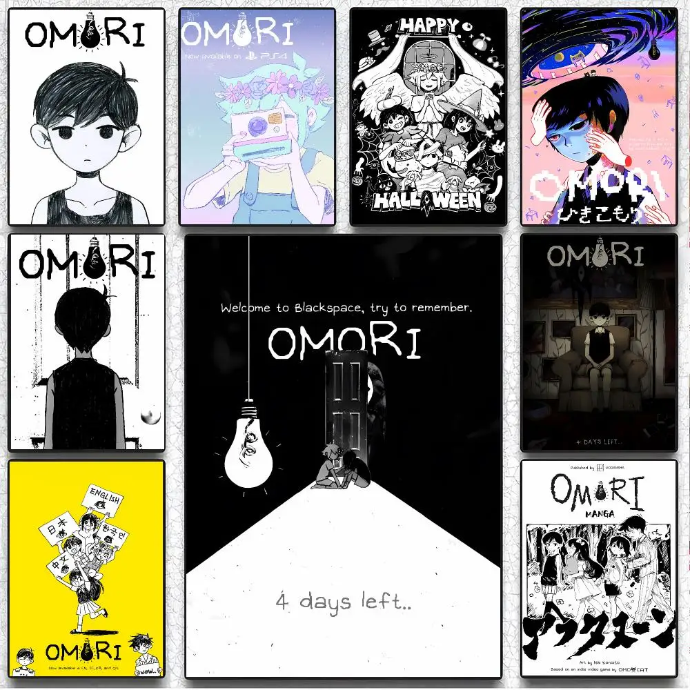Psychological Indie-Game O-Omori Poster Artistic Peel-Off Wall Decor, Indoor Outdoor Home Ornament for Collectors
