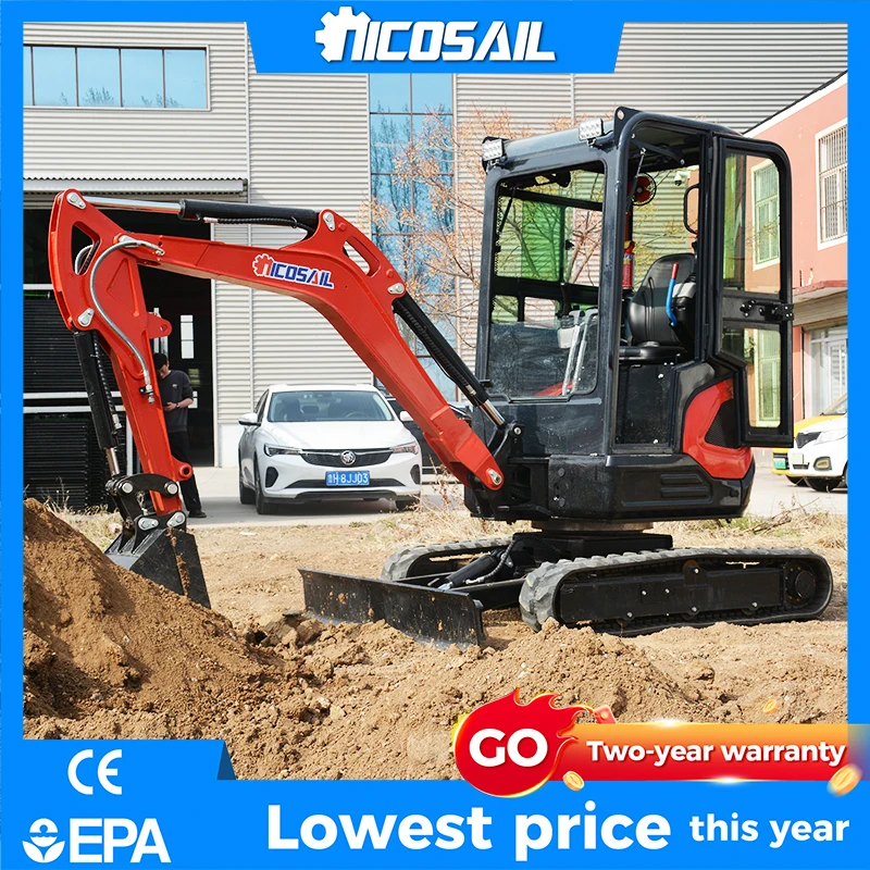 

NICOSAIL OKW25U Small Excavator 2 Ton Hengli Hydraulic System 60L/min High Efficiency Digging Machine - Customizable