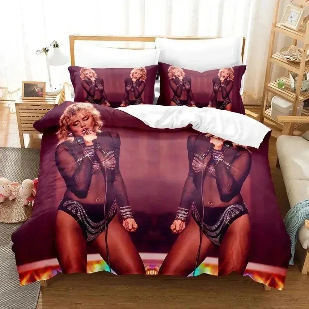 3D Print Miley Cyrus Singer Bedding Set Bedroom Soft Modern Bedspreads Comefortable Kids Duvet Cover Quilt Cover And Pillowcase