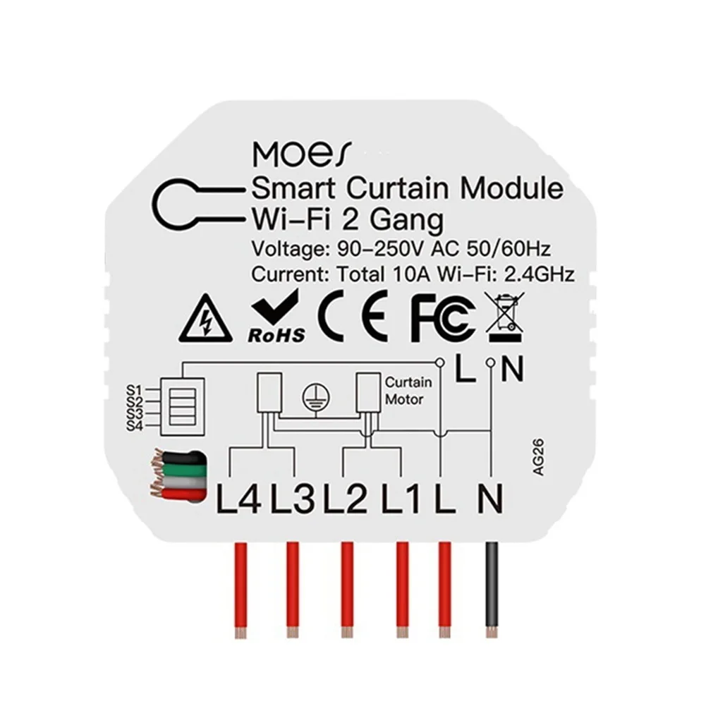 Tuya inteligente wifi 2 gang cortina dupla interruptor cego módulo persiana de rolo motor elétrico vida inteligente app com casa alexa