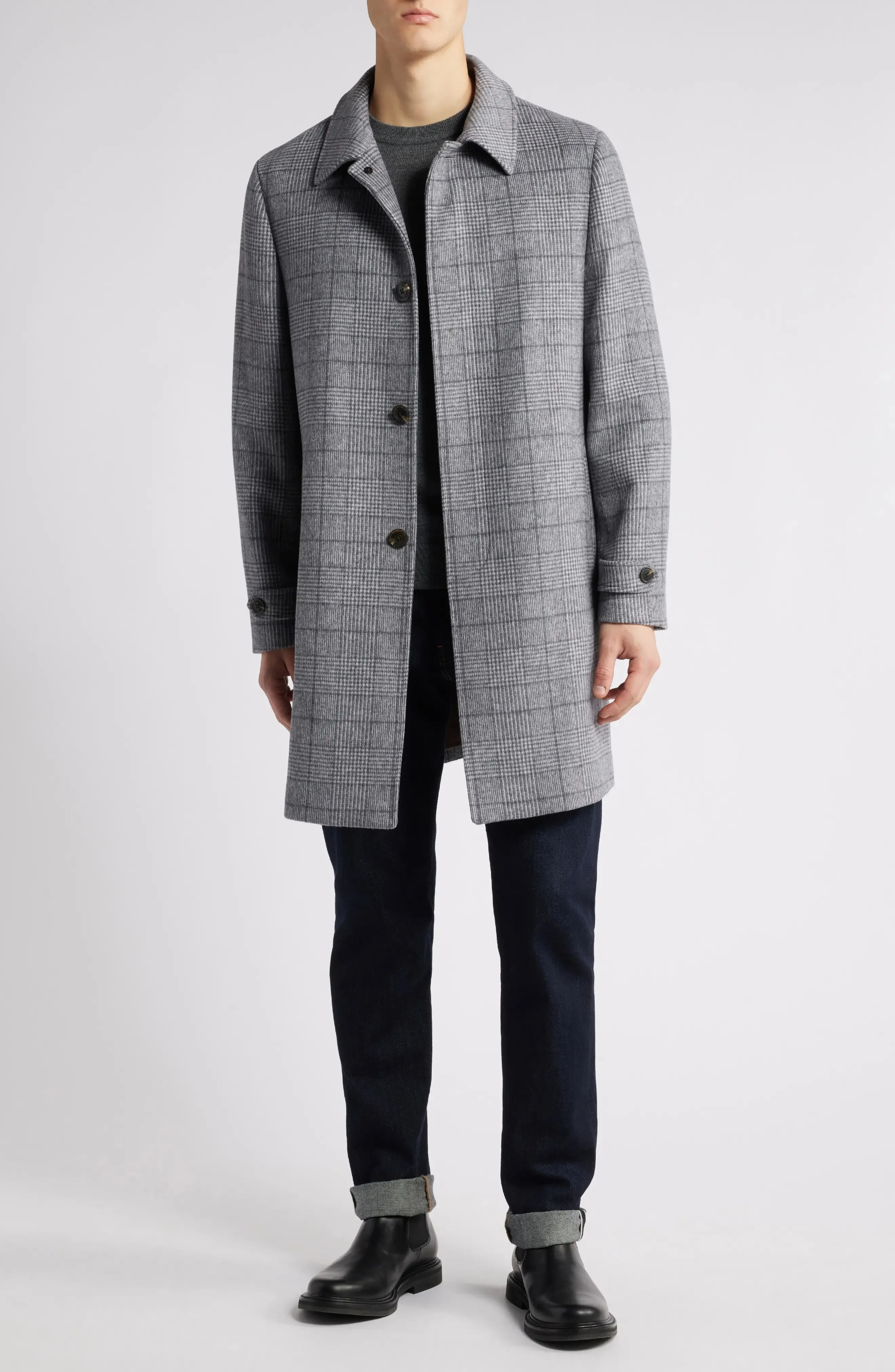Cappotto da sposa da uomo grigio monopetto inverno autunno 1 pezzo cappotto a prova di freddo da uomo di media lunghezza caldo trench di lana personalizzato