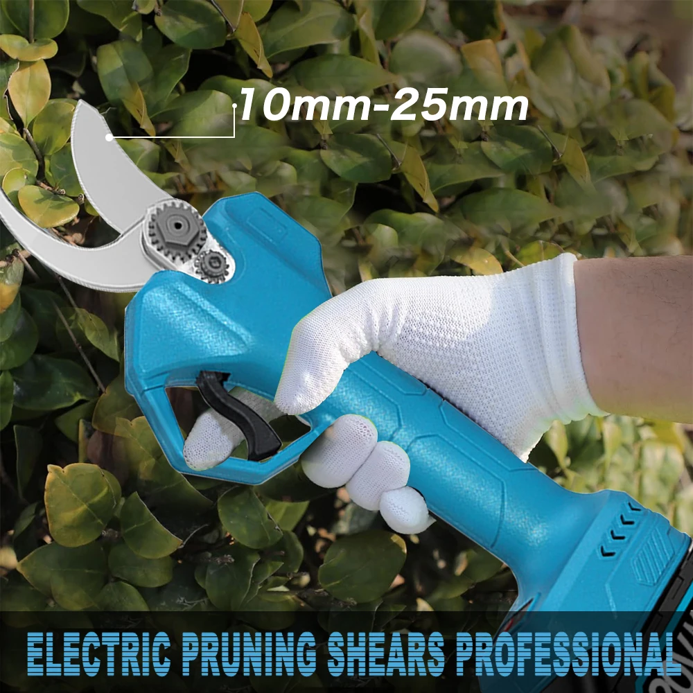 25mm Cordless Pruner Electric Pruning Shears Scissor Branch Pruner Fruit Tree Bonsai Pruning for Makita 18V Battery No Battery