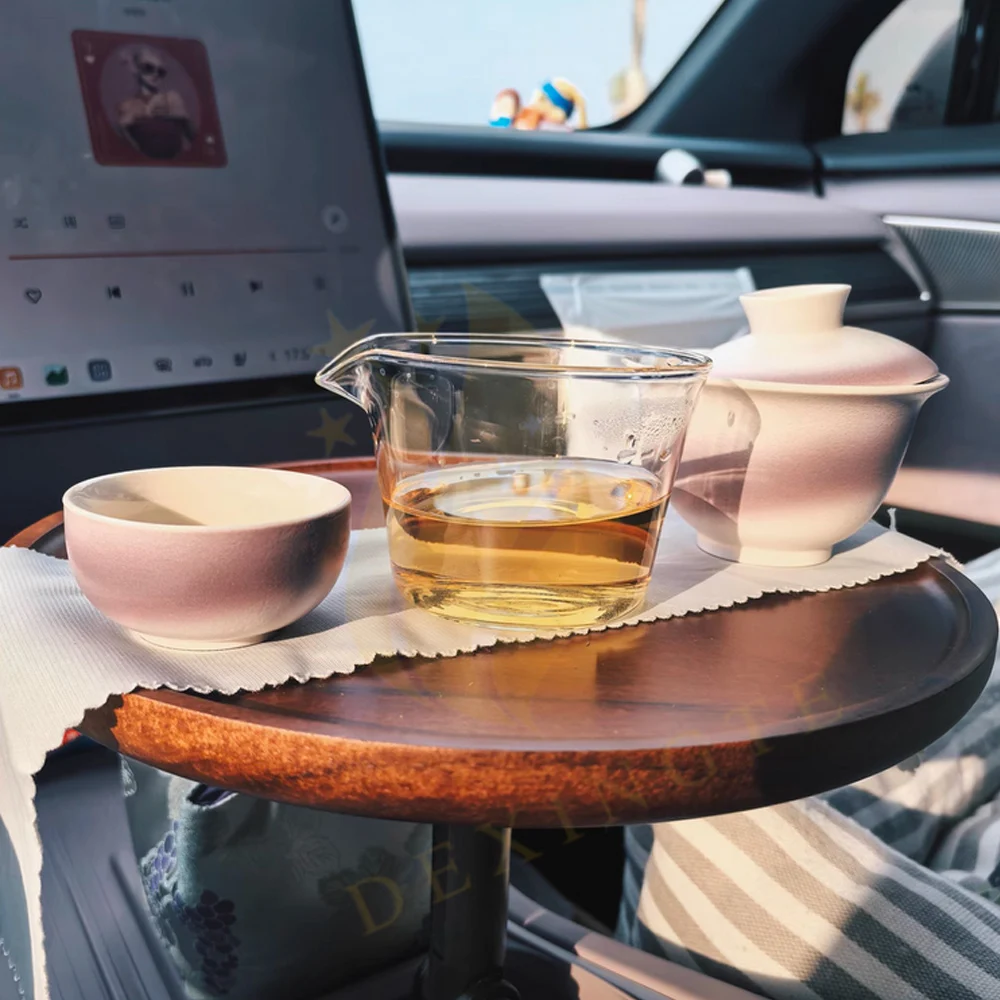 water cup slot tray front row car storage meal tray breakfast car tea table For new energy car central control car small table