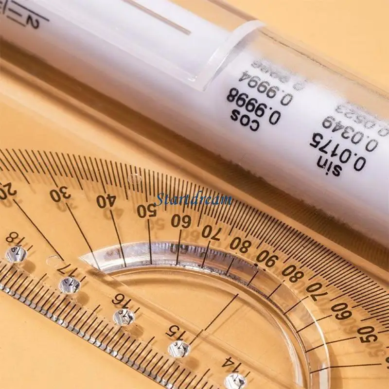 12 Clear Parallel Ruler с Protcractor для инженера Студенческого составления рисунка K92C