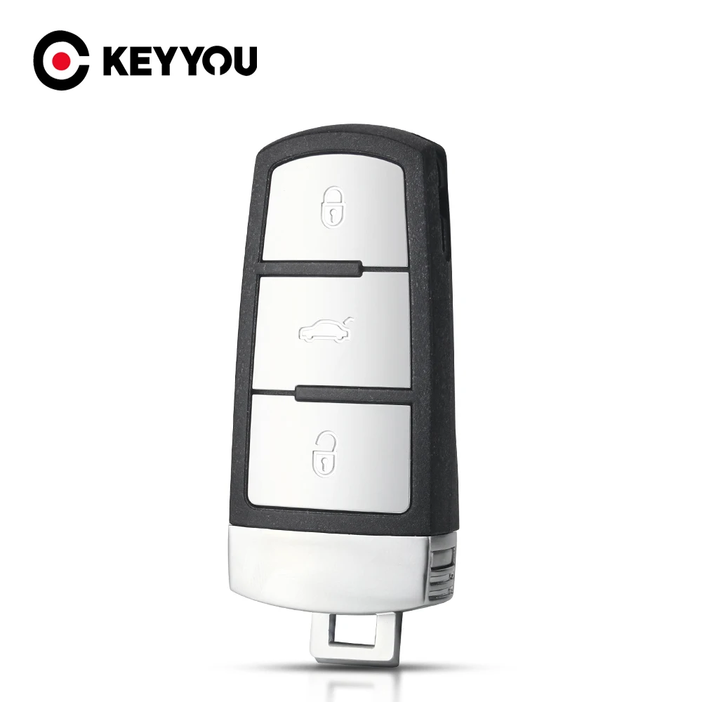 

KEYYOU 10PCS Shell Smart Remote Key Case For VW VOLKSWAGEN B6 B7 B7L CC R36 Maogotan B5 Passat 3C Fob 3 Buttons Car Key