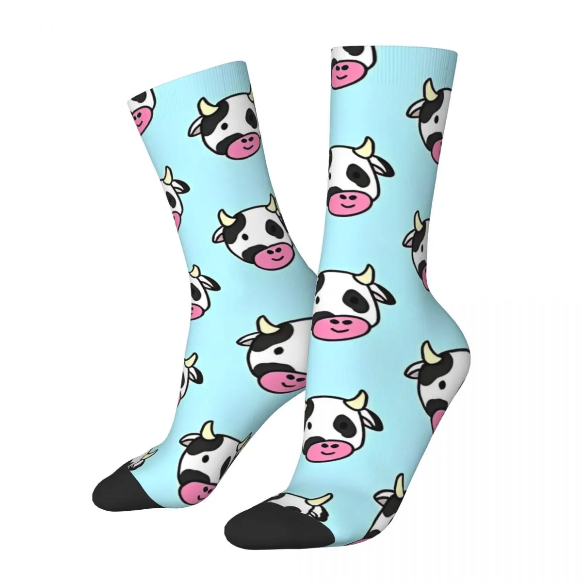 Milk Cow Stockings friesian Design Vintage Socks Winter Non Skid Socks Unisex Men Running Sports Comfortable Socks