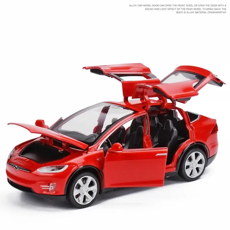 Hoge Simulatie 1:32 Tesla Model X 90 Gelegeerd Automodel Diëst Speelgoedvoertuigen Speelgoedauto 'S Jongen Speelgoed Speelgoed Speelgoed Speelgoed Terugtrekken Knipperend Geluid Kid Cadeaus