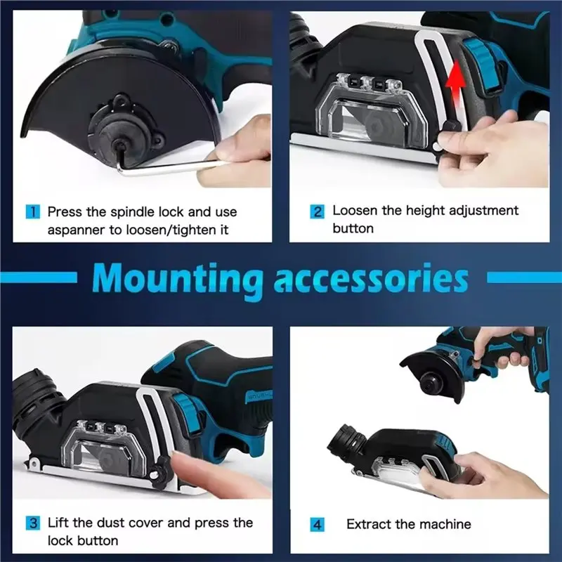 B17C Brushless 3 Inch Mini Angle Grinder 76Mm Compact Cut Off Tool For 18V Battery(No Battery Included)