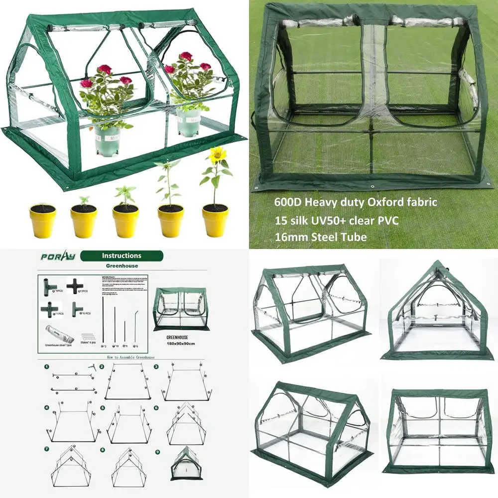 

Быстросборная теплица для домашнего садоводства - оранжерея с ПВХ-покрытием для защиты растений от холода, заморозков, птиц и насекомых