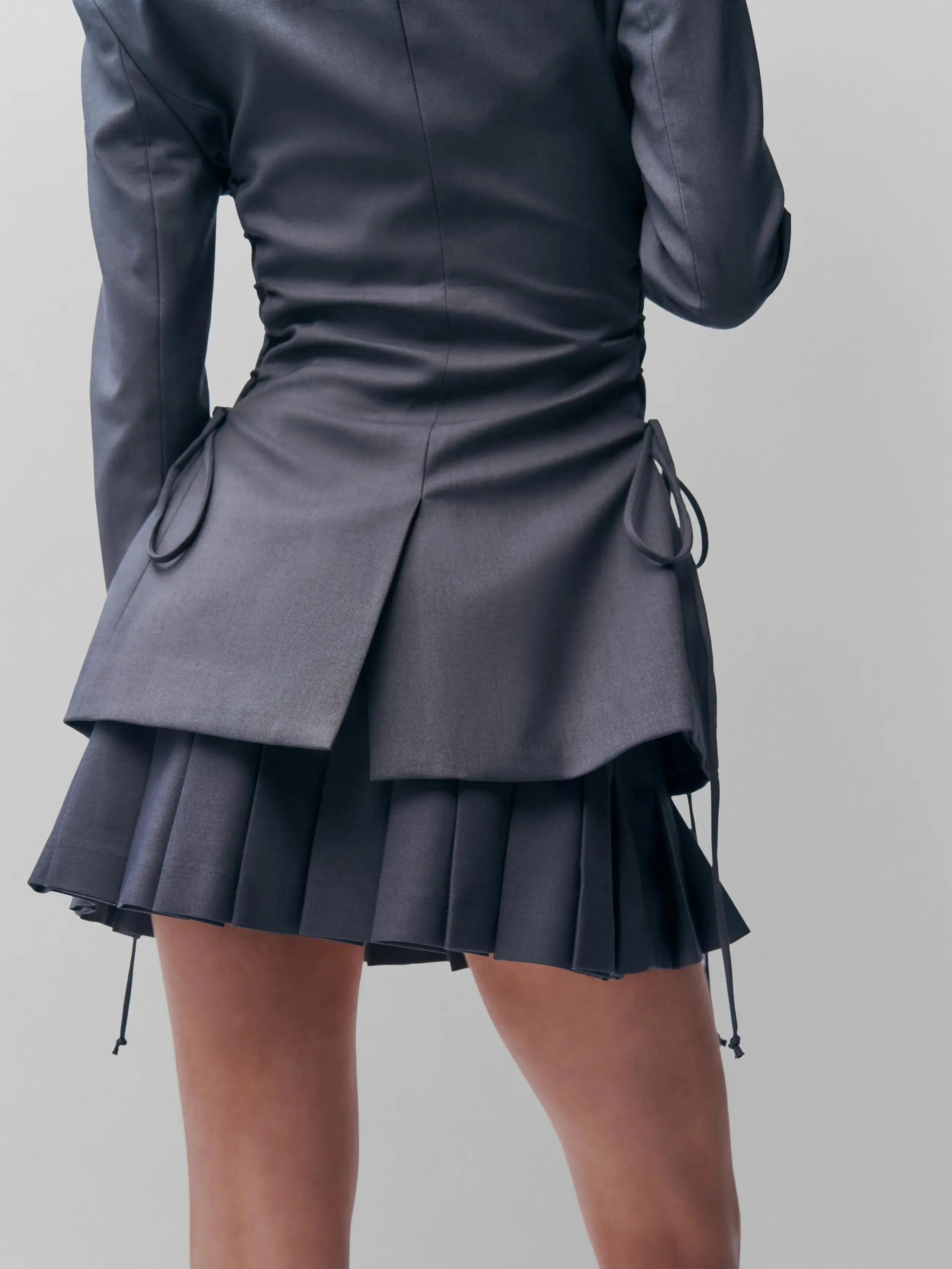 Summer Mini Skirts Vintage Kawaii Skirts Women Super Short Skirts For Woman Preppy Style Mirco Skirt Pleated Preppy Style Grey