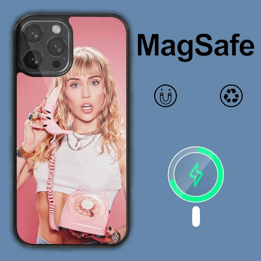 Singer Miley Cyrus  Phone Case For iPhone 14 13 12 11 15 Pro Max Plus Magsafe Magnetic Cover