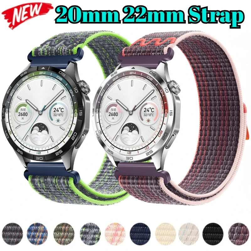 22mm 20mm Nylon strap for Huawei Watch GT5 46mm/Watch GT5 Pro 46mm Wristband Bracelet for Samsung Watch 7 6 5 4 Belt Amazfit GTR