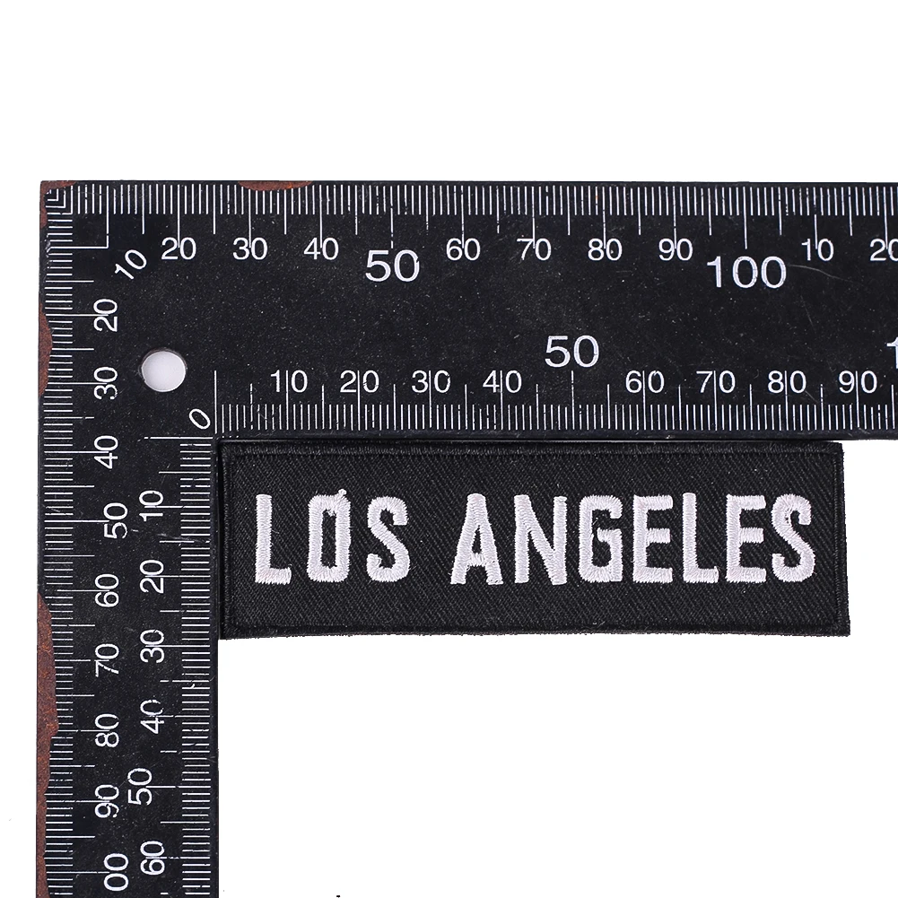 2PCS Embroidery "LOS ANGELES" Logo Stickers Iron on Patches for Clothes DIY Badge Apparel Hole Sewing Embellishments Accessories