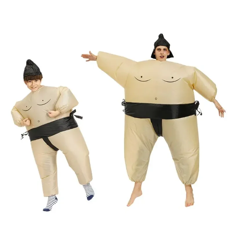 Halloween Sumo Wrestler Costume Men Children Inflatable Suit Blow Up Outfit Cosplay Christmas Kid Adult Dress