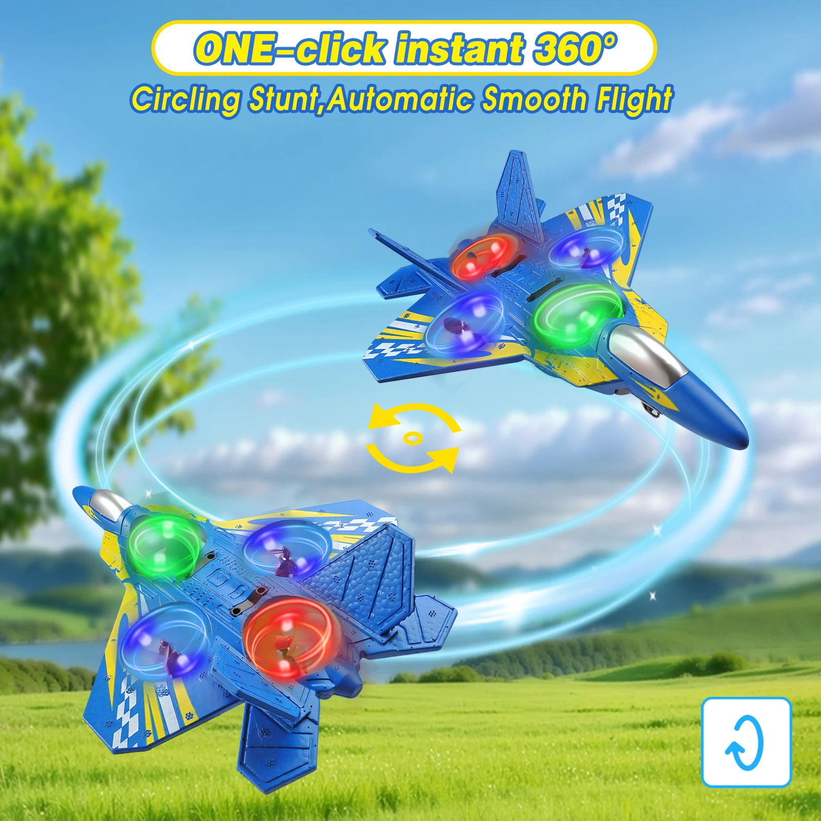 RC 글라이더 2.4G 원격 조종 비행 헬리콥터 스턴트 텀블링 UAV 호버링 항공기 다채로운 조명 비행기 장난감 드론