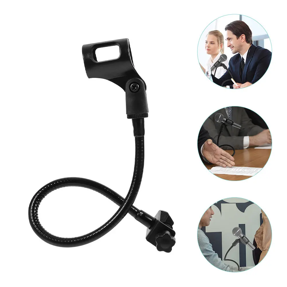 Universal Gooseneck Microphone Stand Adjustable Hose Mic Rack Portable Microphone Arm for Studio Meeting Broadcast