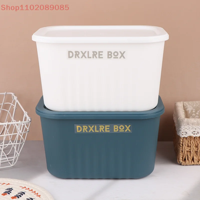 

Home Sundries Toy Storage Box With Cover Plastic Closet Wardrobe Desk Organizers Clothes Kitchen Storage Containers Baskets