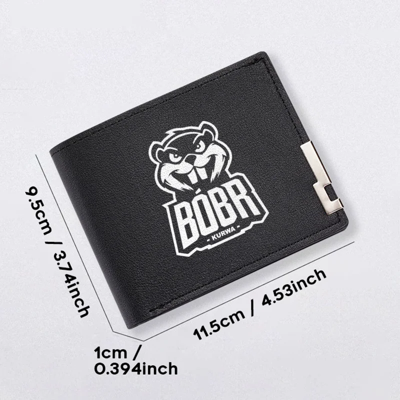 BOBR KURWA Cartera de cuero PU premium Diseño minimalista para hombres Ligero Durable Transporte diario Estilo de negocios