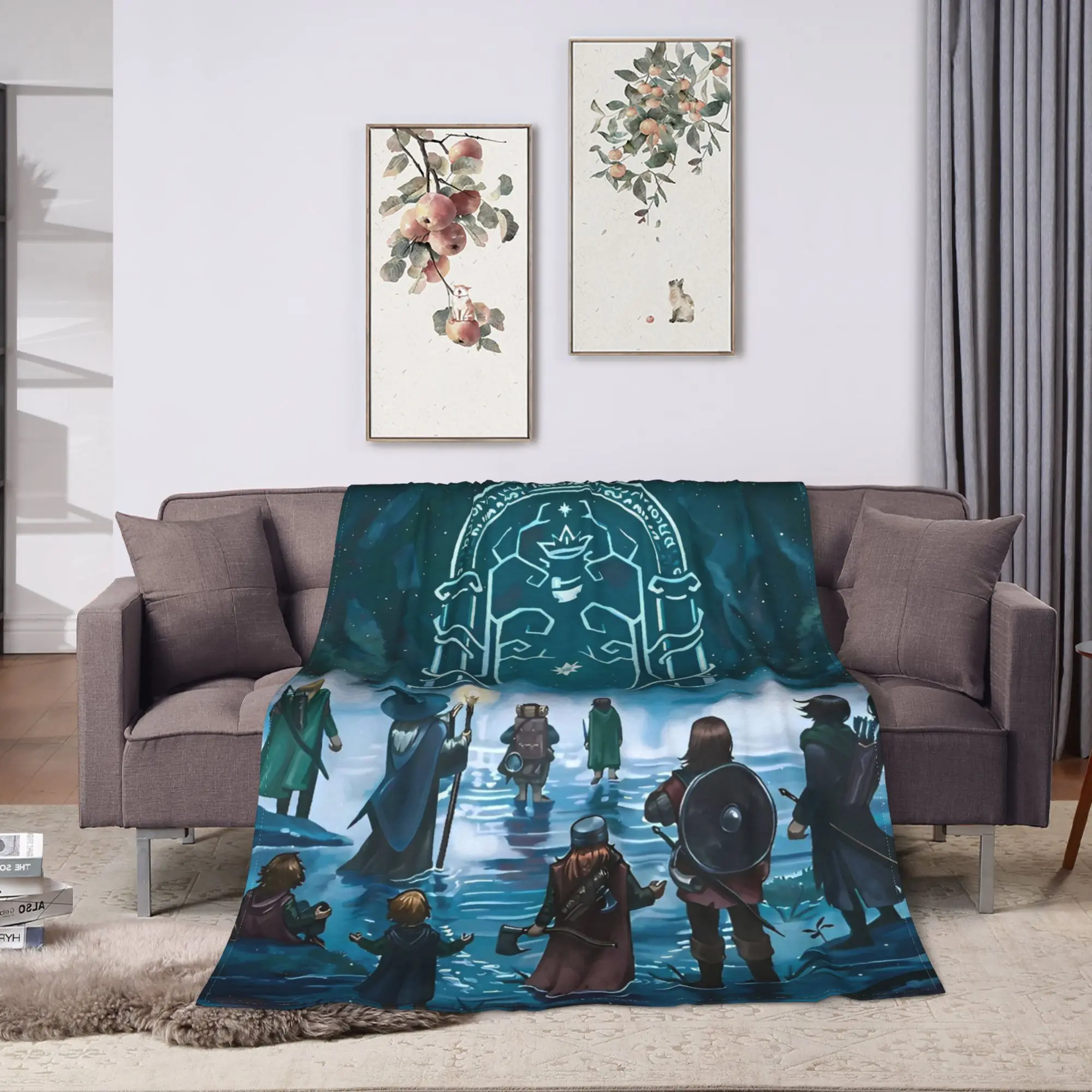 L-Lords Of The R-Rings  Blanket  Airplane Travel Flannel Throw Blanket For Couch Chair Sofa Bed Custom Quality Bedspread