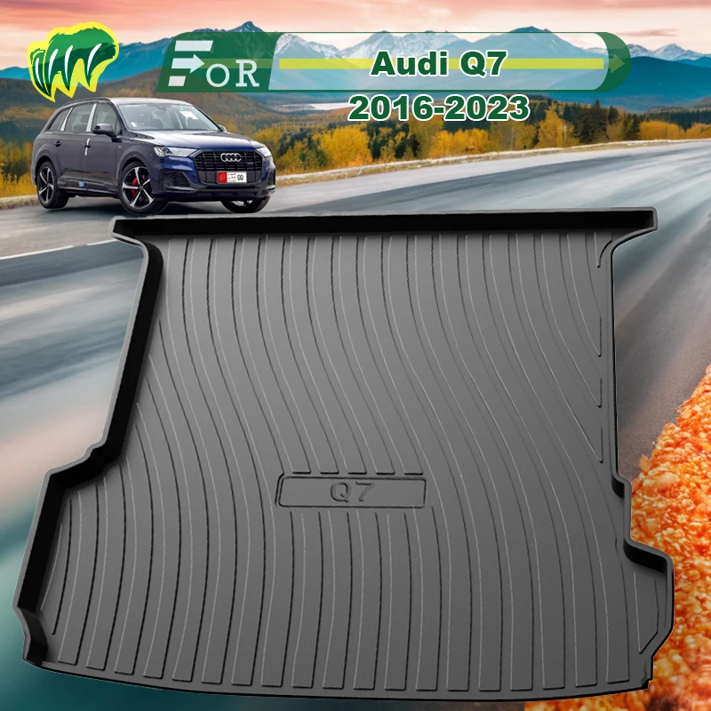 

For Audi Q7 2006-2023 TPE Custom Fit Car Trunk Mat All Season Black Cargo Mat 3D Shaped Laser Measured Trunk Liners