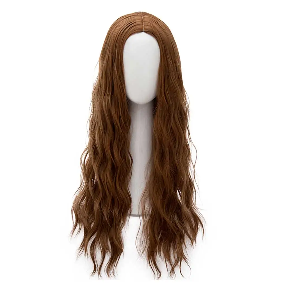 Wanda Cosplay Scarlet Witch Wigs Brown Color Long Wave Wig Costume Accessories Women Role Play Headgear Halloween Suits Props