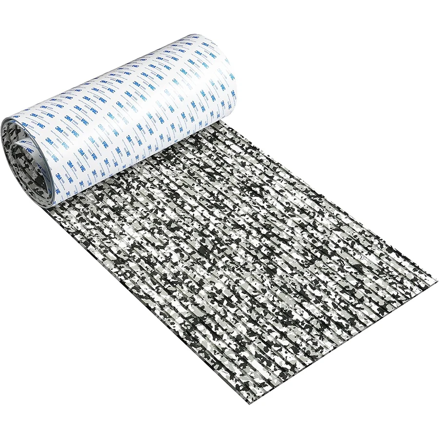 

240*45CM Caravan Motorhome RV Boat Decking Sheet Flooring Carpet Camo Black 3M Glue Backing Non Slip Mat Swimming Stair Pads